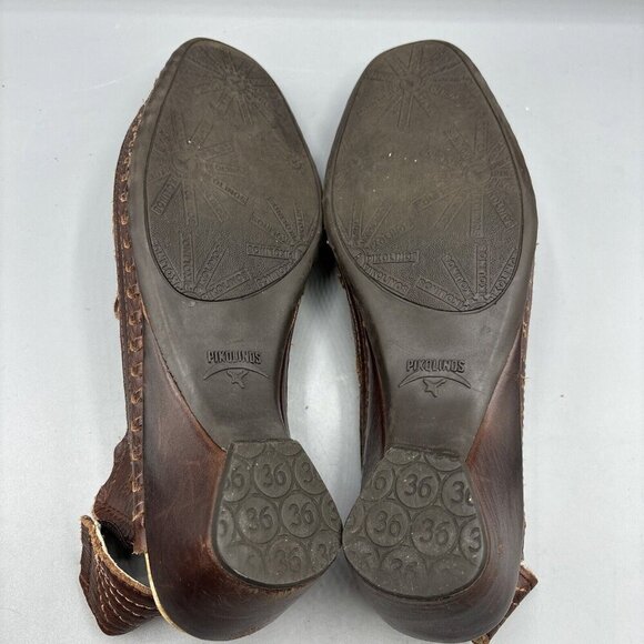 Pikolinos Women’s Romana‎ Shoes Sz 36 Brown Leather Flower Cutout Slingback - Picture 8 of 8